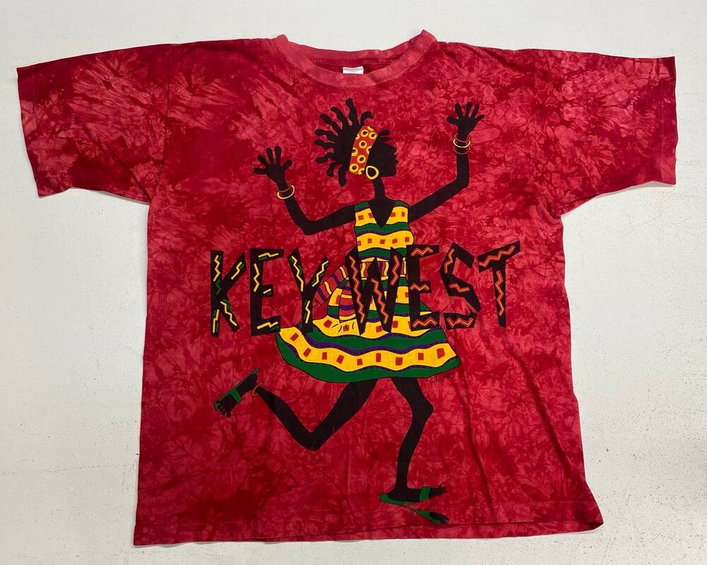 VTG 90s Air Waves Key West single stitch tie-dye dancing reggae graphic t-shirt